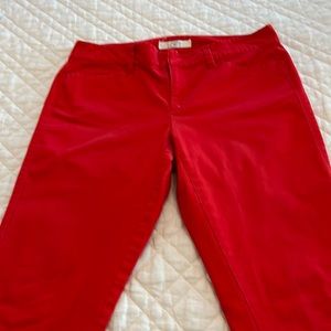ANN TAYLOR Loft “Marisa” Red Ankle Pants